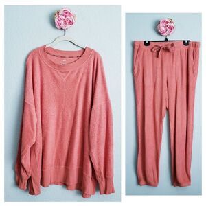 Aerie Coral Cozy Good Loungewear Set